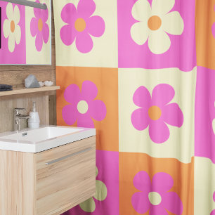 Retro Colorful BOHO Floral Pattern Shower Curtain