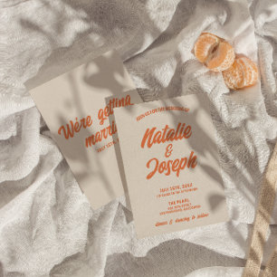 Retro Colorful Bold Bright Funky Trendy Wedding Invitation