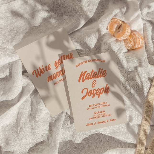 Retro Colorful Bold Bright Funky Trendy Wedding Invitation (Creator Uploaded)