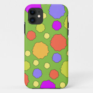 Retro colorful Bold Bright Polka Dot iPhone 11 Case