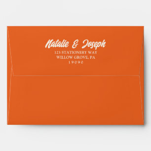 Retro Colorful Bold Vintage Bright Modern Wedding Envelope