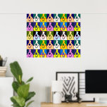 Retro Colorful Border Collie Pop Art Large Poster<br><div class="desc">Family pet photo artwork on product. ⭐PERSONALIZE this template with your artwork. ⭐EDIT it further to make more changes. ⭐TRANSFER this design to any product. Visit all my stores at bit.ly/SandyspiderStores (cut and paste).</div>
