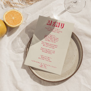 Retro Colorful Bright Funky Modern Bold Wedding Menu