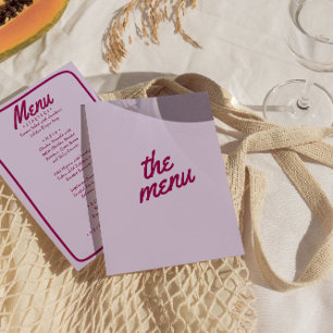 Retro Colorful Bright Funky Modern Trendy Wedding Menu