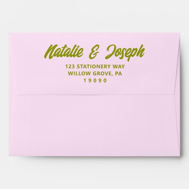 Retro Colorful Bright Unique Modern Funky Wedding Envelope (Back (Top Flap))