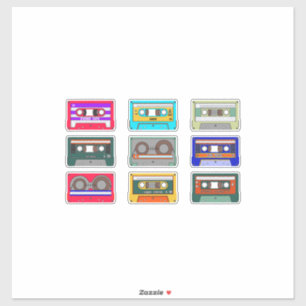 Retro Colorful Cassettes 80's Nostalgia  Sticker