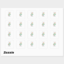 Retro Colorful Cat Custom Name Reading Square