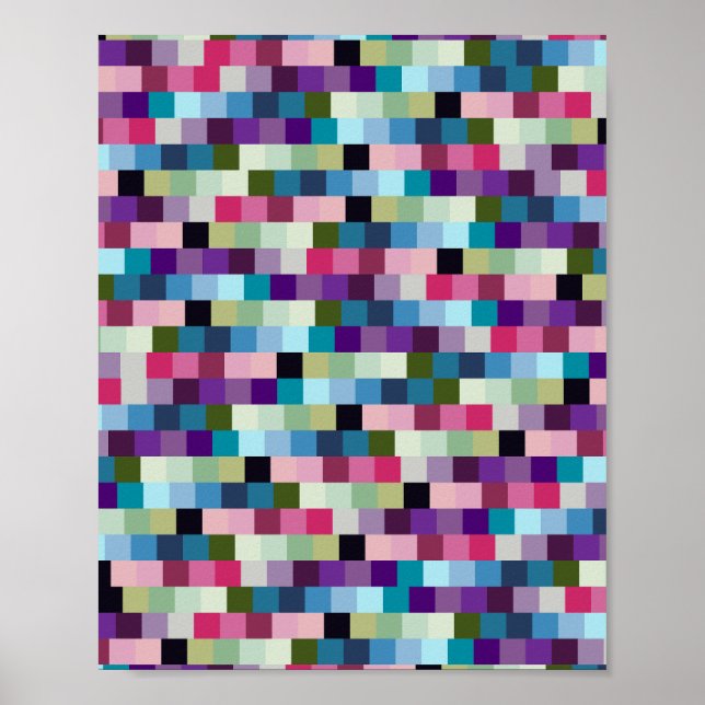 Retro Colorful Checkerboard 01 Poster (Front)