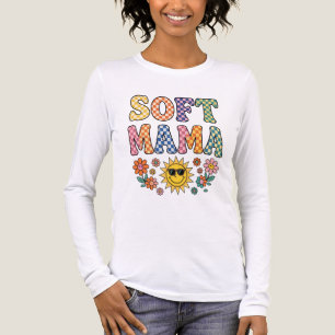 Retro Colorful Checkered Soft Mama PNG - Vintage S Tri-Blend Shirt