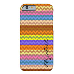 Retro Colorful Chevron Stripes Monogram #3 Barely There iPhone 6 Case