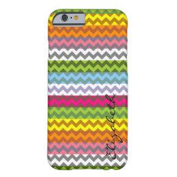 Retro Colorful Chevron Stripes Monogram #4 Barely There iPhone 6 Case