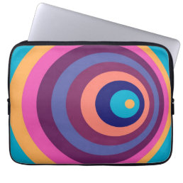 Retro Colorful Circle Modern Geometric Pattern Laptop Sleeve