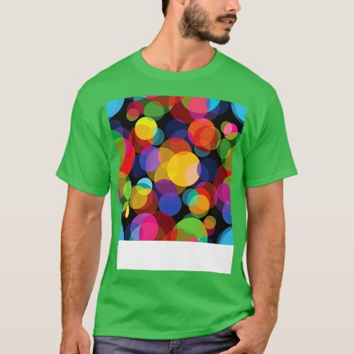 Retro Colorful circle pattern T_Shirt