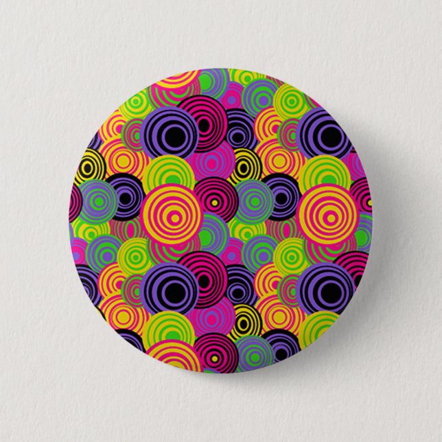 Retro Colorful Circles Button (Front)