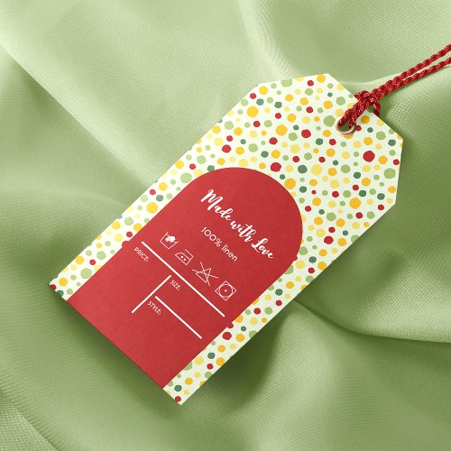 Retro Colorful Clothing Size Price Hang Tag Label