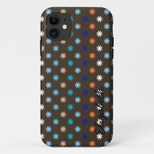 Retro Colorful Cute Star Modern Geometric Pattern iPhone 11 Case