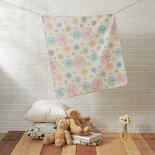 Retro Colorful Daisy Baby Blanket