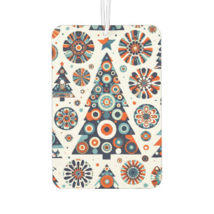 Retro colorful decorated Christmas tree Air Freshener