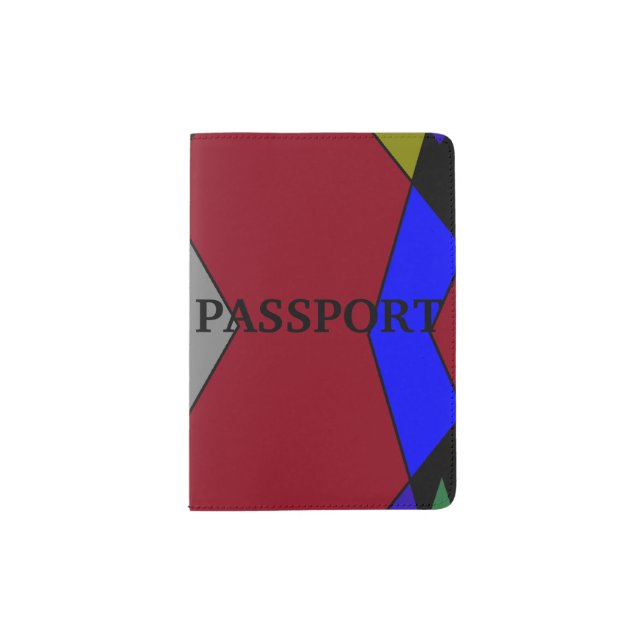 Retro Colorful Diamond Abstract Passport Holder (Front)