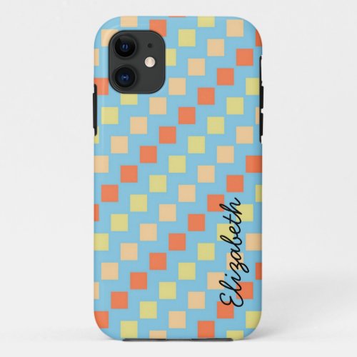 Retro Colorful Diamond Modern Geometric Pattern 5 iPhone 11 Case