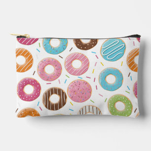 Retro Colorful Donuts Pattern Minimalist Fun Party Accessory Pouch