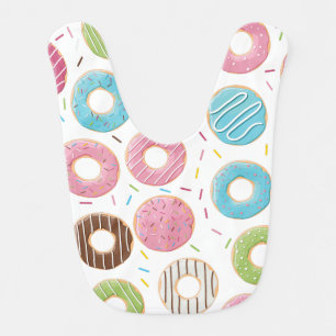 Retro Colorful Donuts Pattern Minimalist Fun Party Baby Bib