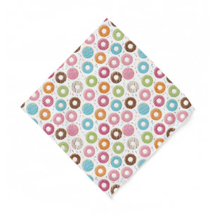 Retro Colorful Donuts Pattern Minimalist Fun Party Bandana
