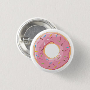 Retro Colorful Donuts Pattern Minimalist Fun Party Button