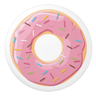 Retro Colorful Donuts Pattern Minimalist Fun Party Ceramic Knob