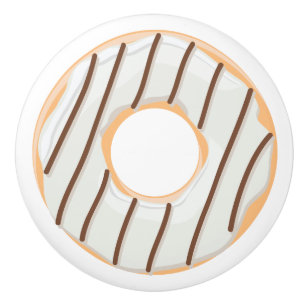 Retro Colorful Donuts Pattern Minimalist Fun Party Ceramic Knob