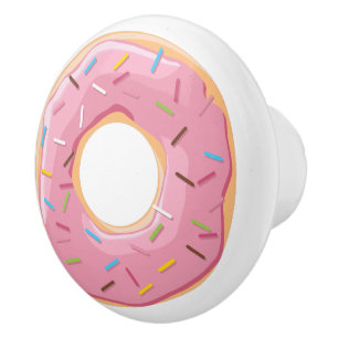 Retro Colorful Donuts Pattern Minimalist Fun Party Ceramic Knob