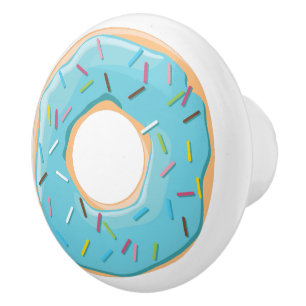 Retro Colorful Donuts Pattern Minimalist Fun Party Ceramic Knob