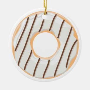 Retro Colorful Donuts Pattern Minimalist Fun Party Ceramic Ornament