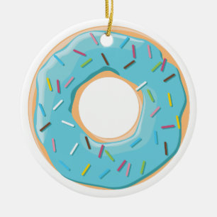 Retro Colorful Donuts Pattern Minimalist Fun Party Ceramic Ornament