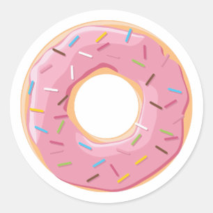 Retro Colorful Donuts Pattern Minimalist Fun Party Classic Round Sticker
