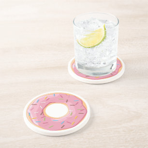 Retro Colorful Donuts Pattern Minimalist Fun Party Coaster
