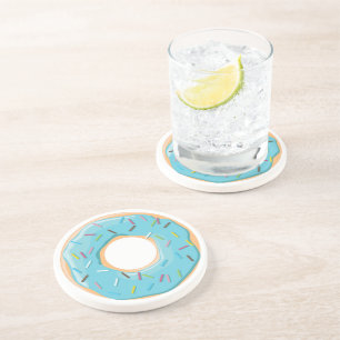 Retro Colorful Donuts Pattern Minimalist Fun Party Coaster