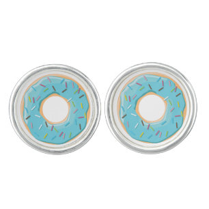Retro Colorful Donuts Pattern Minimalist Fun Party Cufflinks
