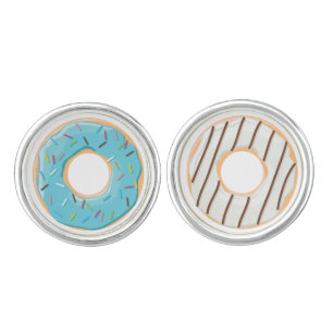 Retro Colorful Donuts Pattern Minimalist Fun Party Cufflinks