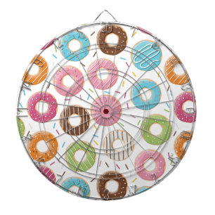 Retro Colorful Donuts Pattern Minimalist Fun Party Dart Board