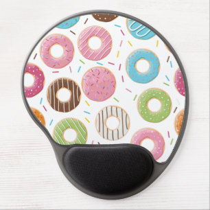 Retro Colorful Donuts Pattern Minimalist Fun Party Gel Mouse Pad