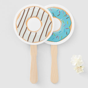Retro Colorful Donuts Pattern Minimalist Fun Party Hand Fan