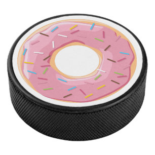 Retro Colorful Donuts Pattern Minimalist Fun Party Hockey Puck