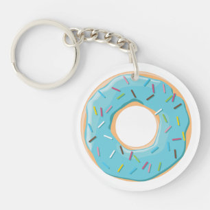 Retro Colorful Donuts Pattern Minimalist Fun Party Keychain