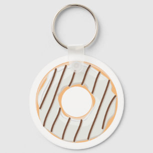 Retro Colorful Donuts Pattern Minimalist Fun Party Keychain