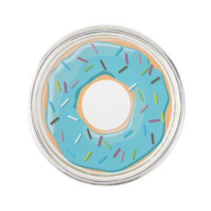 Retro Colorful Donuts Pattern Minimalist Fun Party Lapel Pin