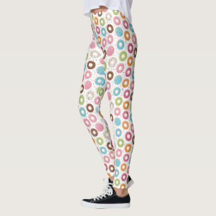 Retro Colorful Donuts Pattern Minimalist Fun Party Leggings