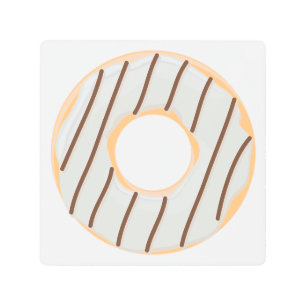 Retro Colorful Donuts Pattern Minimalist Fun Party Metal Print