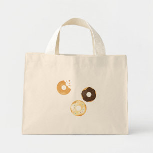 Retro Colorful Donuts Pattern Minimalist Fun Party Mini Tote Bag