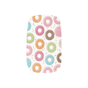 Retro Colorful Donuts Pattern Minimalist Fun Party Minx Nail Art